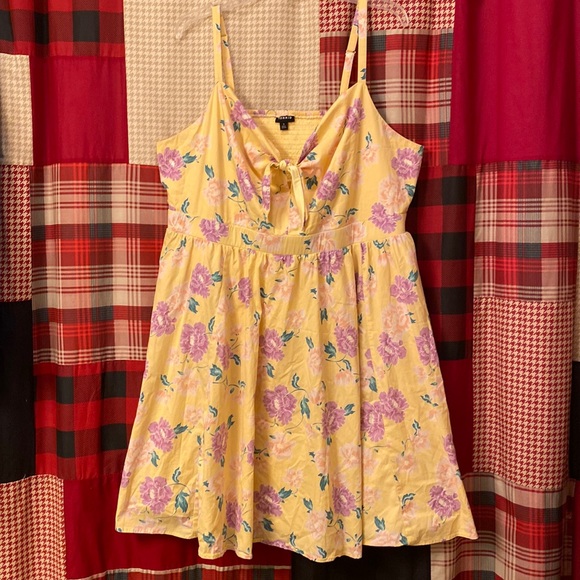 Nwot Torrid pinup girl style floral dress - yellow & lavender - Picture 3 of 5